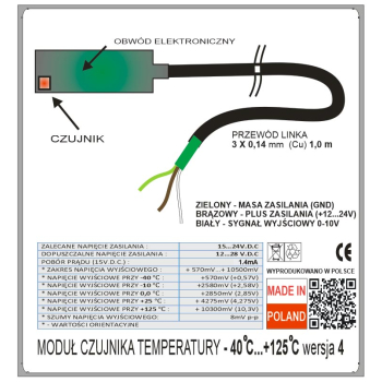 Czujnik Temperatury -40...+125 °﻿C 0...10V - V4E