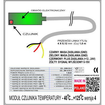 Czujnik Temperatury -40...+125 °﻿C 0...10V - V4E